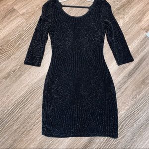 Glitter Knit Bodycon Dress Black 🌚